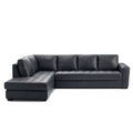 bellini sectional in blue top grain leather new