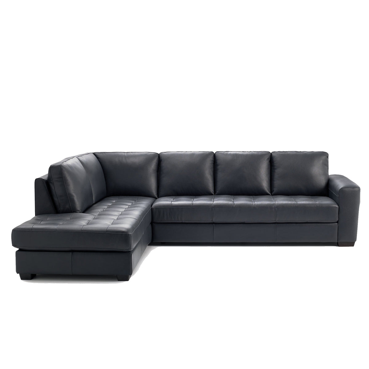 bellini sectional in blue top grain leather new