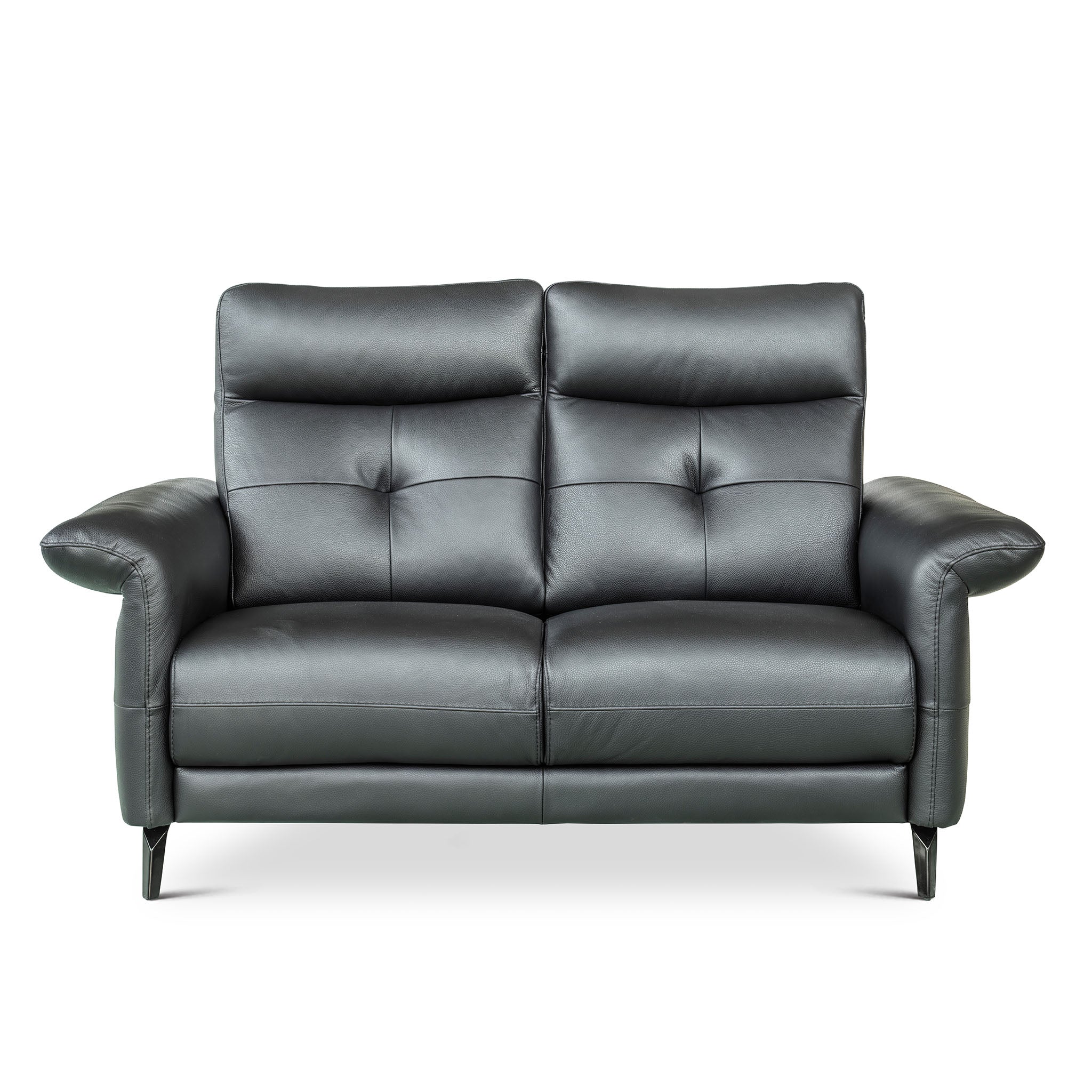 diva loveseat in black top grain leather new