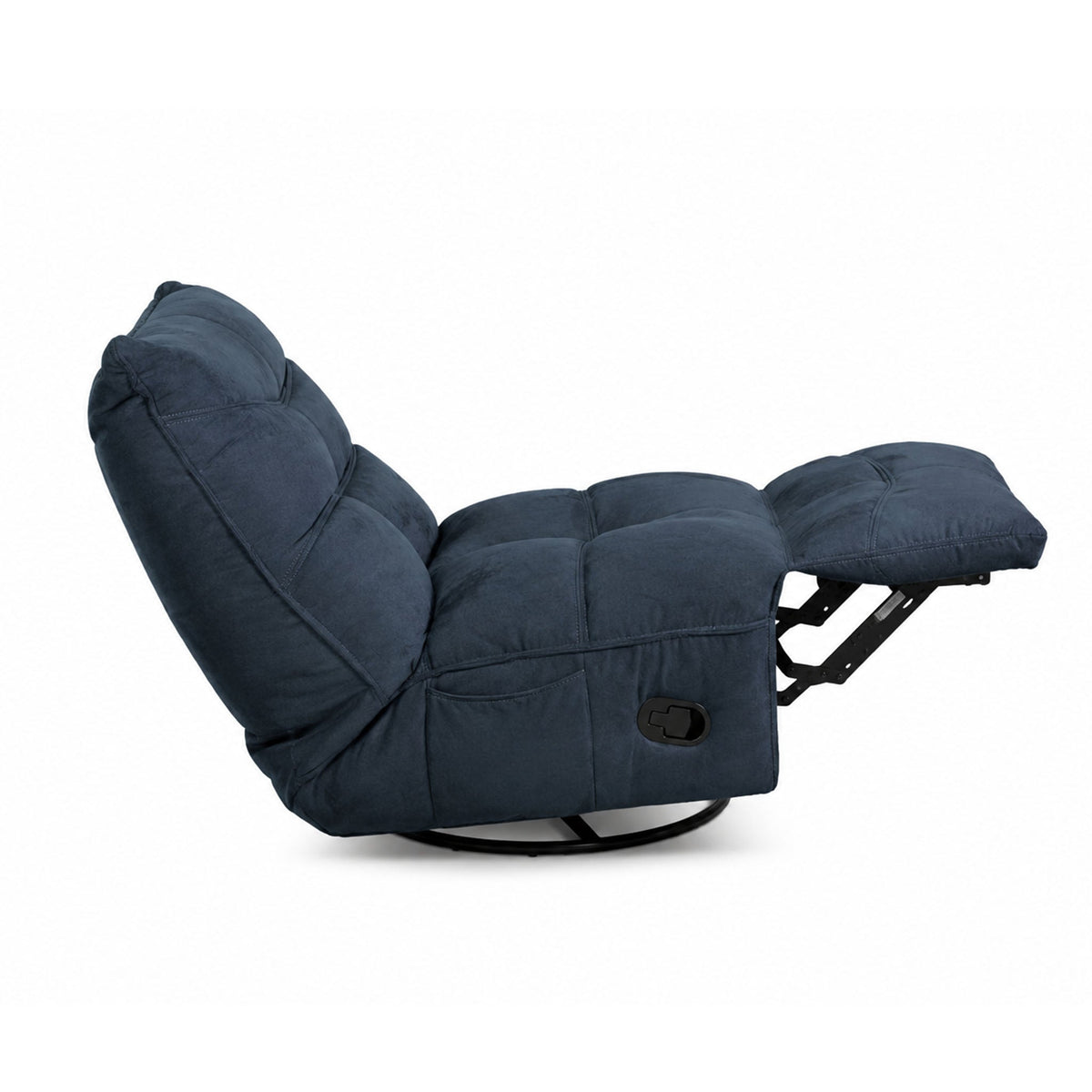 drift recliner in blue upholstery floor