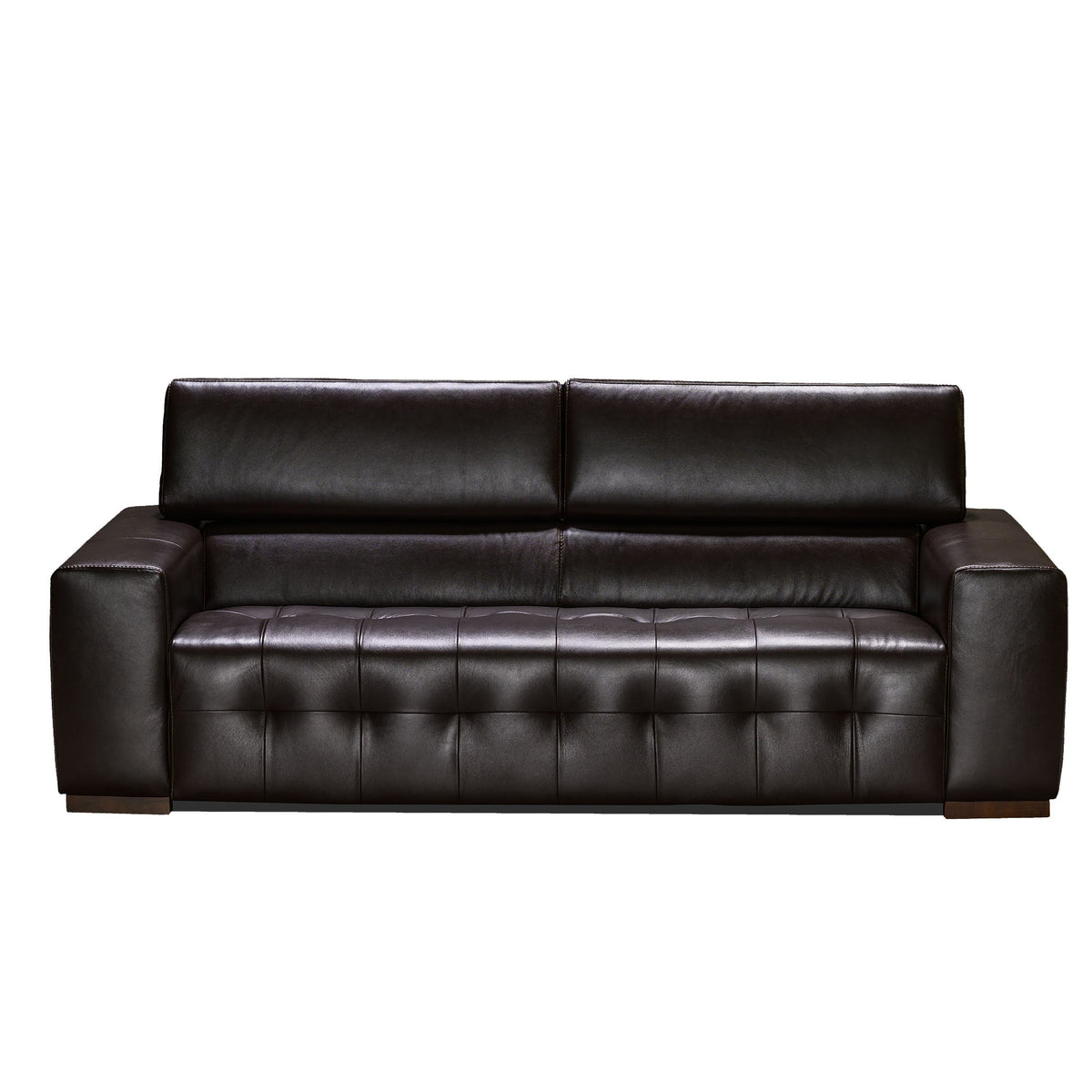 como sofa in brown top grain leather new