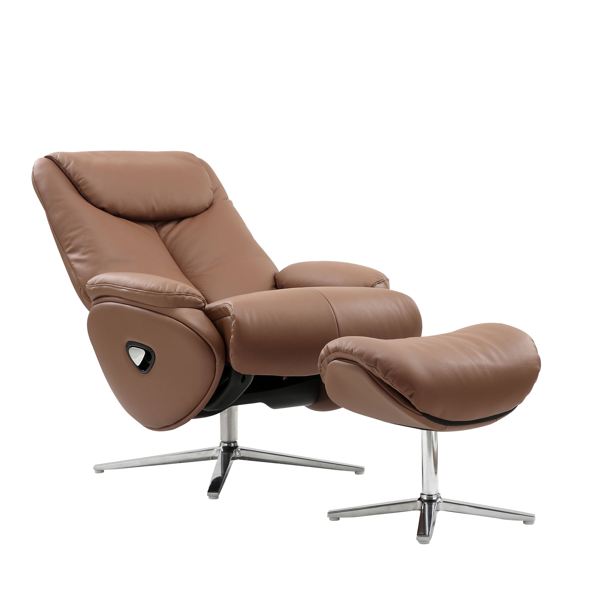 choco recliner in brown top grain leather floor