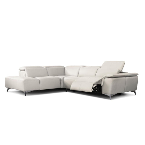 argo sectional in white top grain leather floor