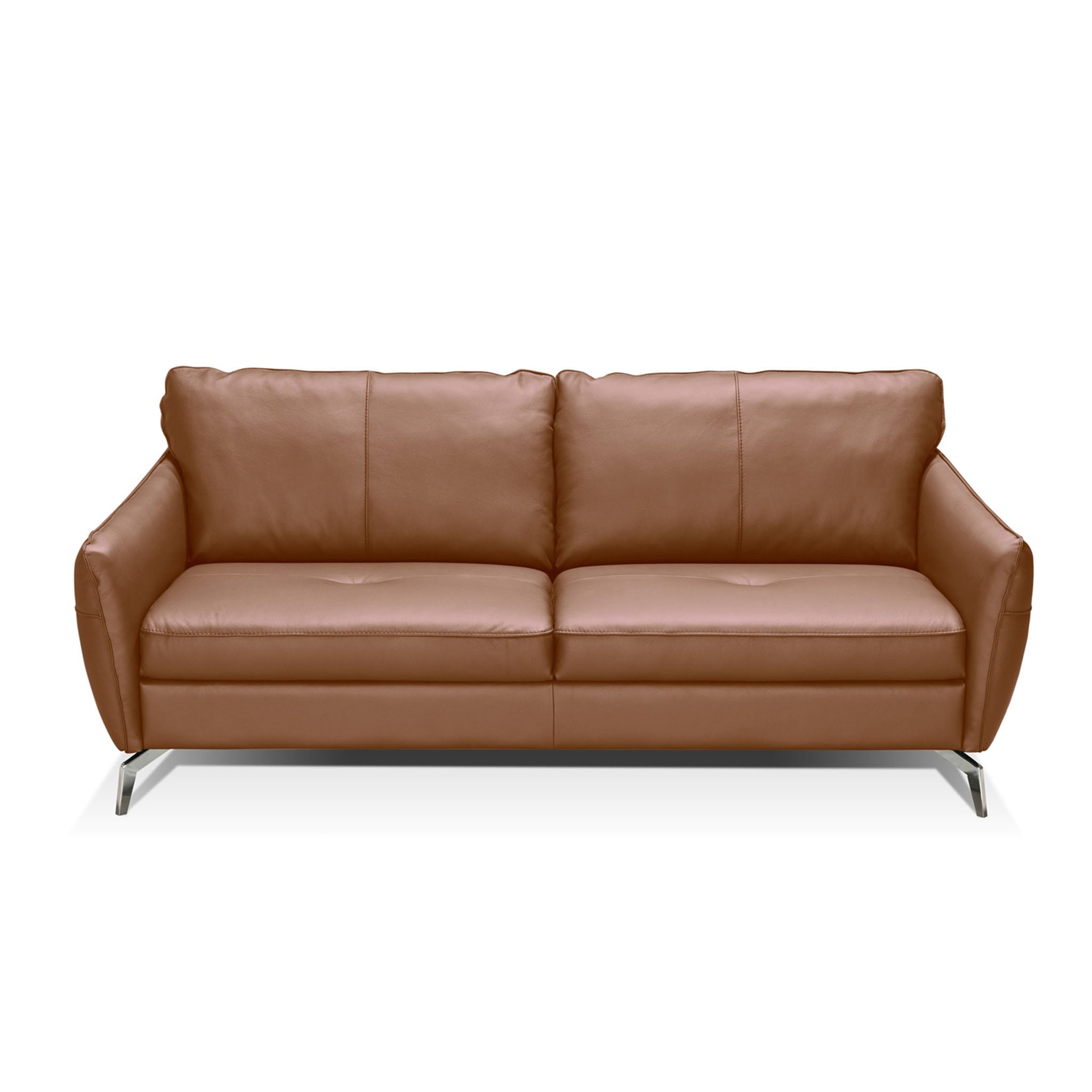 solar loveseat in cognac top grain leather new