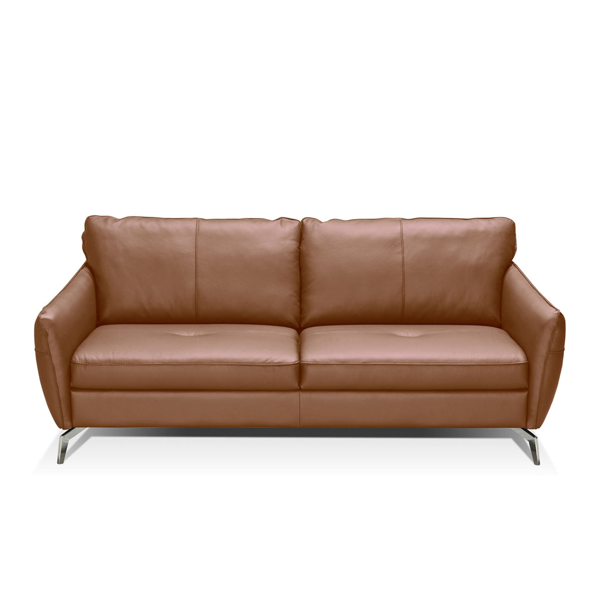 solar loveseat in cognac top grain leather floor