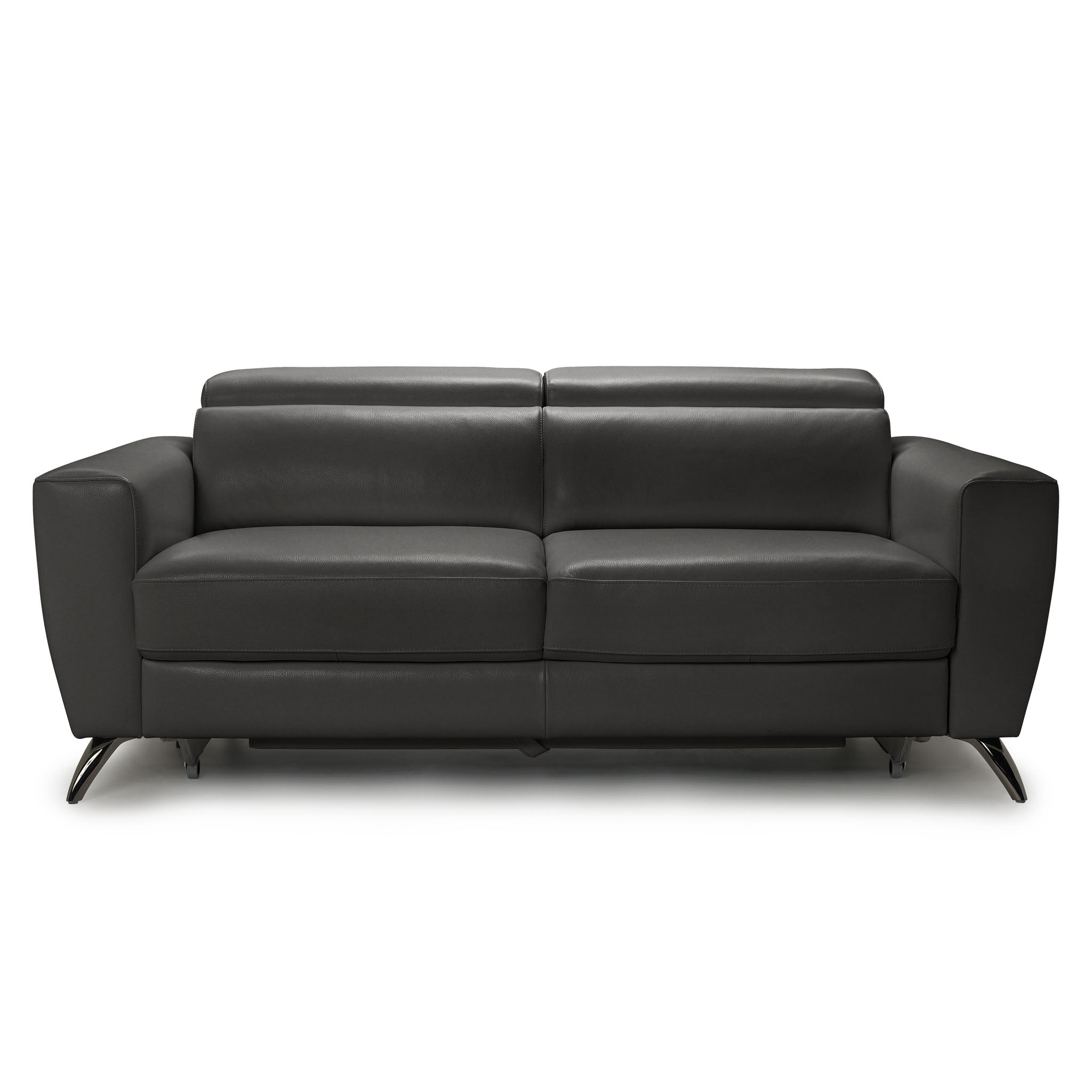 stelvio sofa in grey top grain leather floor