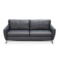 solar loveseat in blue top grain leather floor