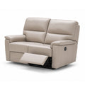 adige loveseat in grey top grain leather floor
