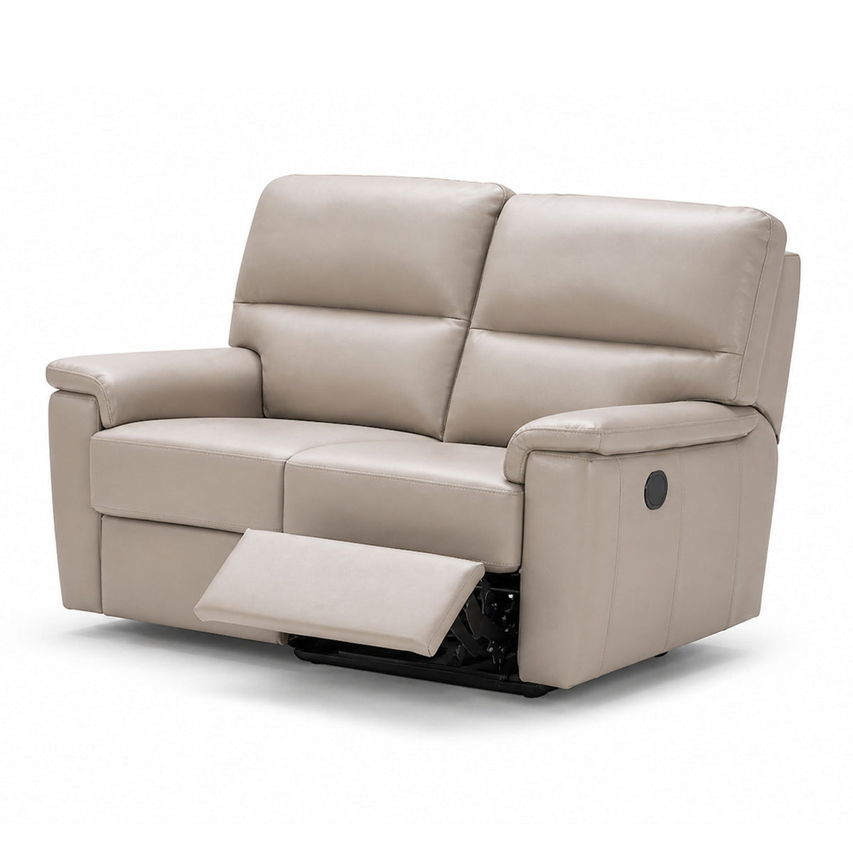 adige loveseat in grey top grain leather floor
