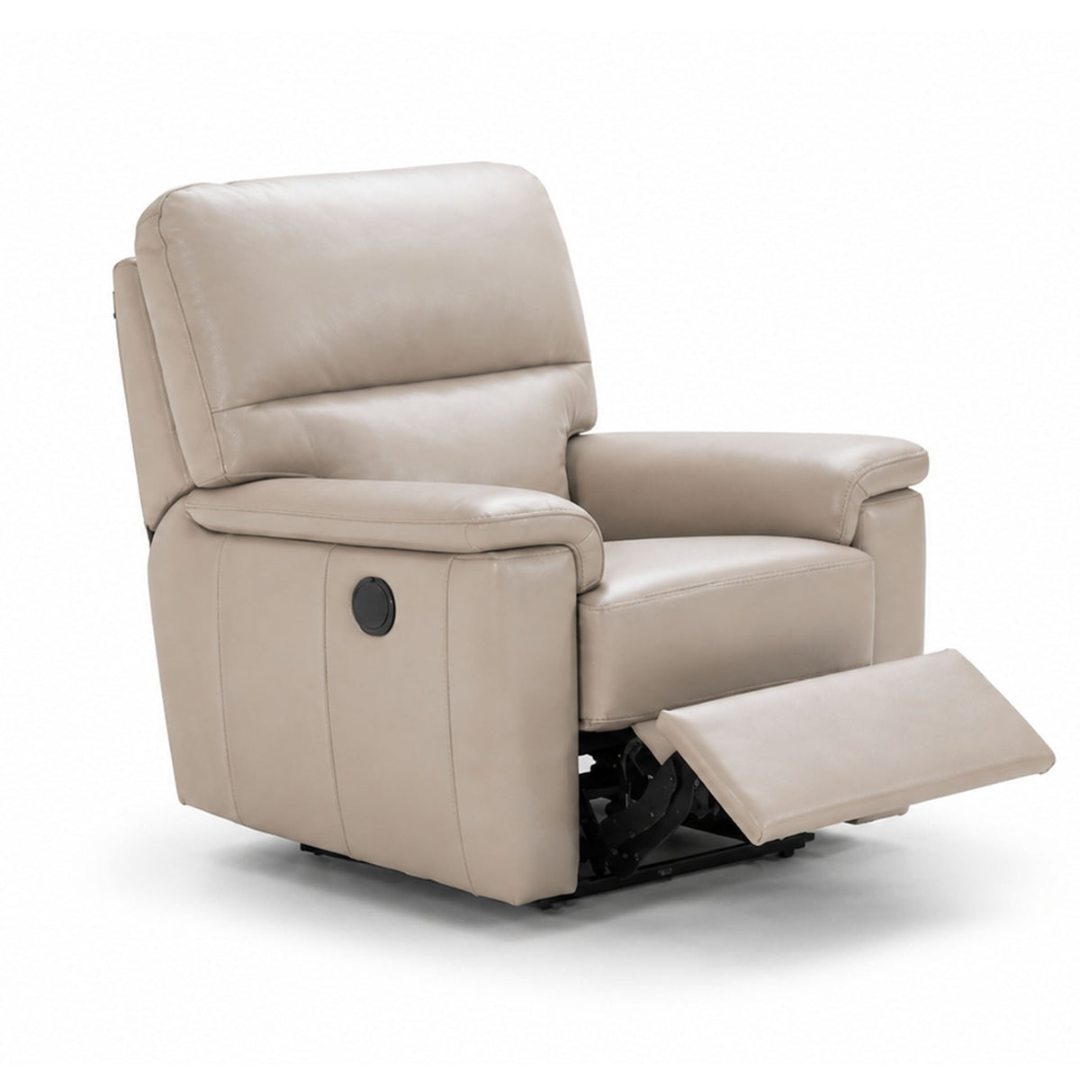 adige power recliner in grey top grain leather floor