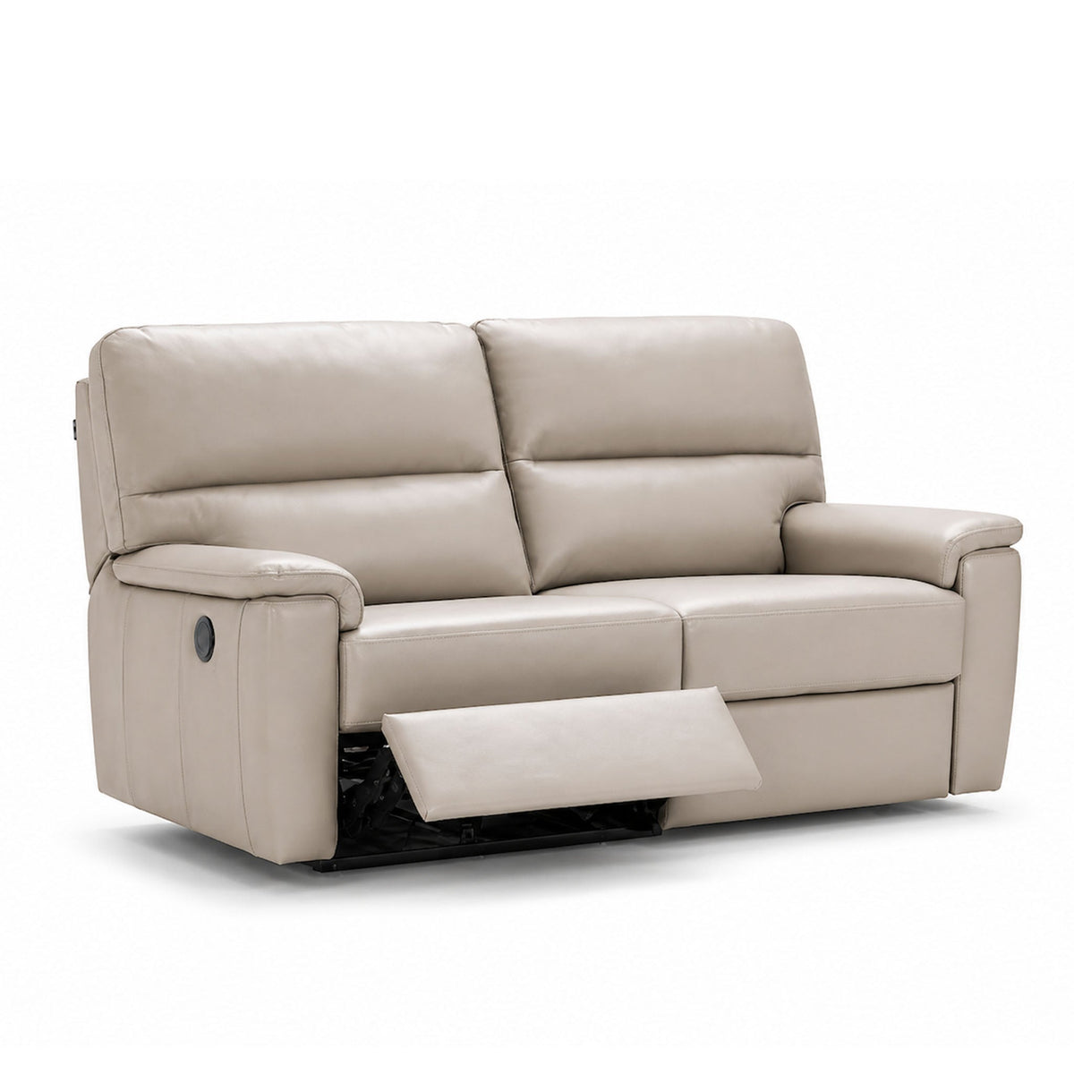 adige sofa in grey top grain leather floor