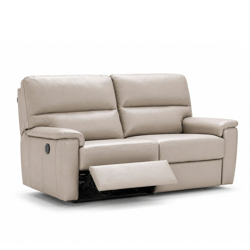 adige sofa in grey top grain leather floor
