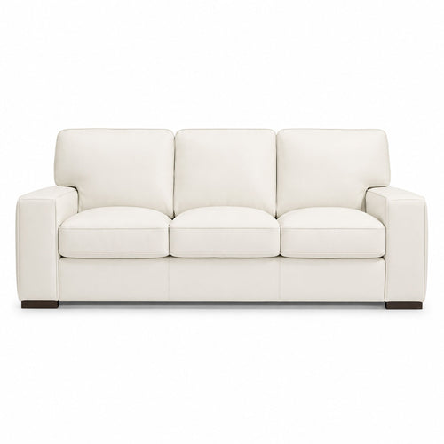 aria sofa in white top grain leather floor