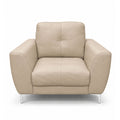 casanova armchair in beige top grain leather new