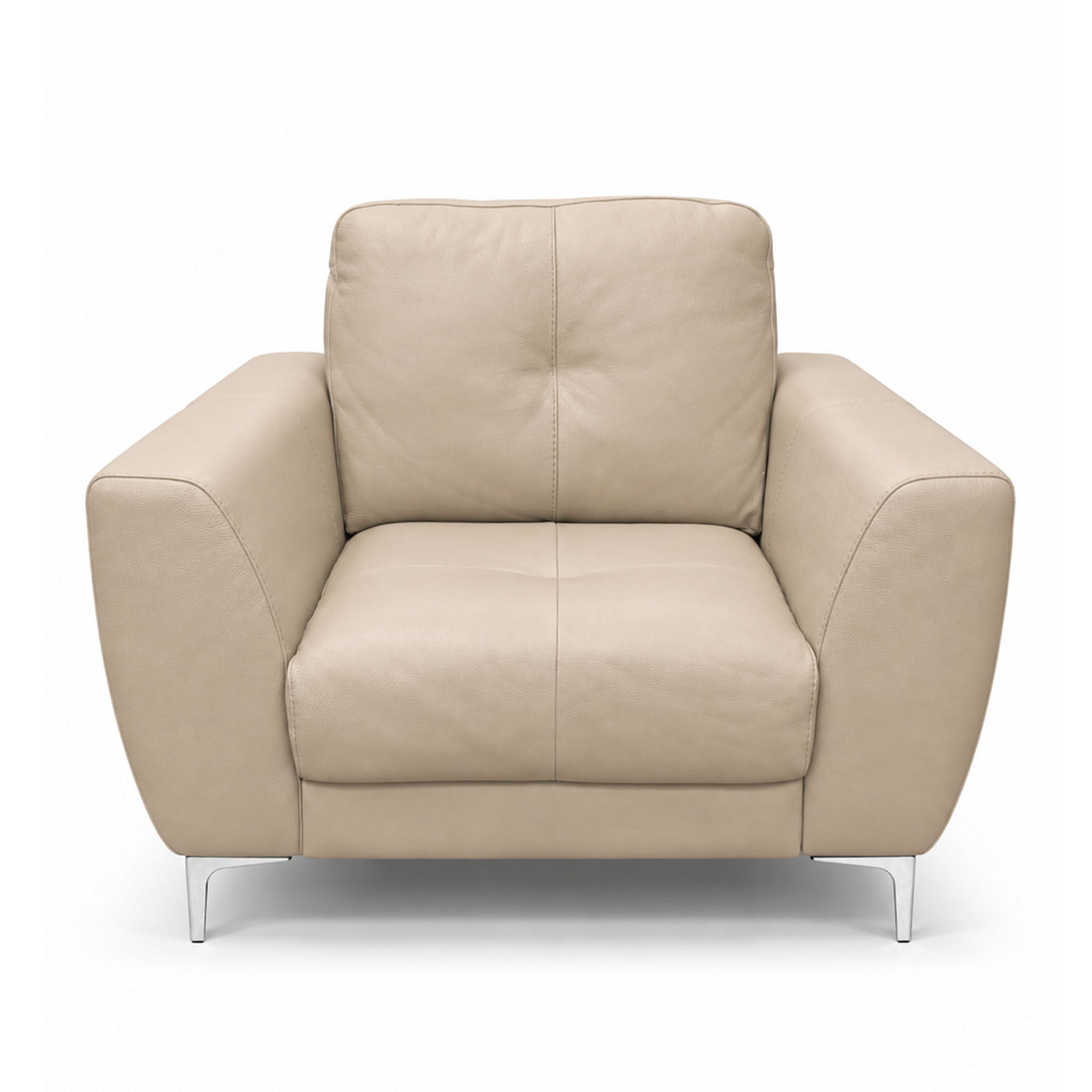 casanova armchair in beige top grain leather new