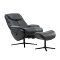 choco recliner in black top grain leather floor