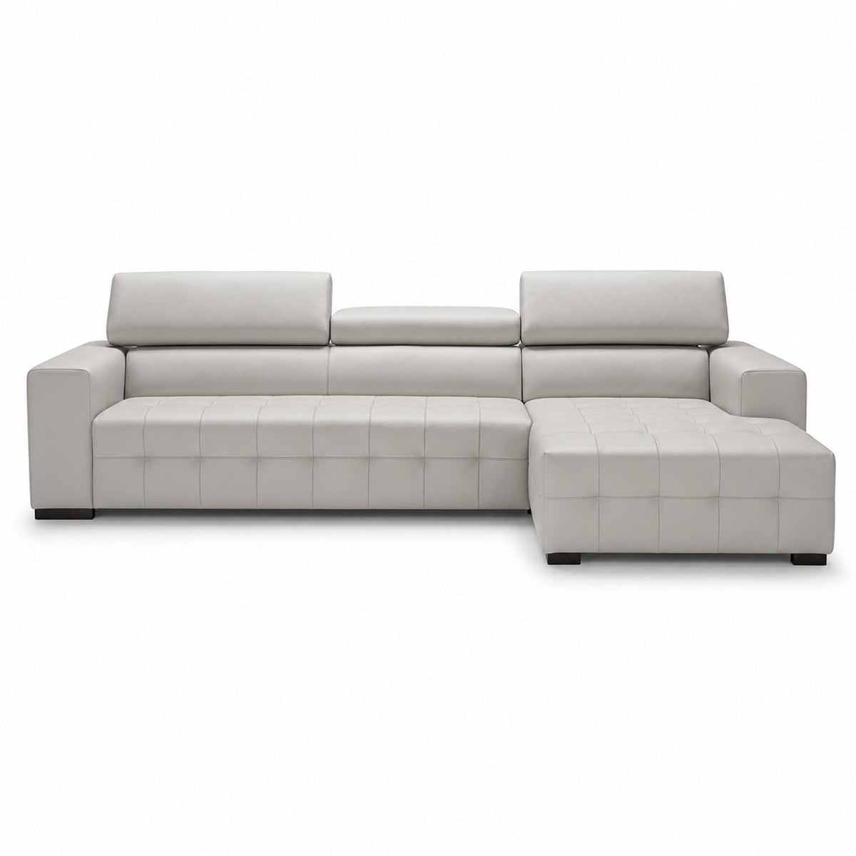 como sectional in brown top grain leather new