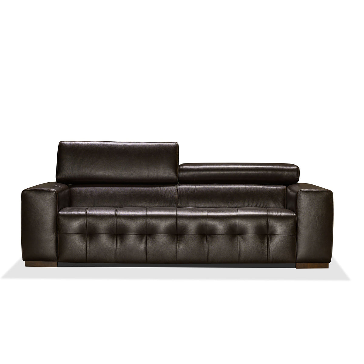 como loveseat in brown top grain leather floor