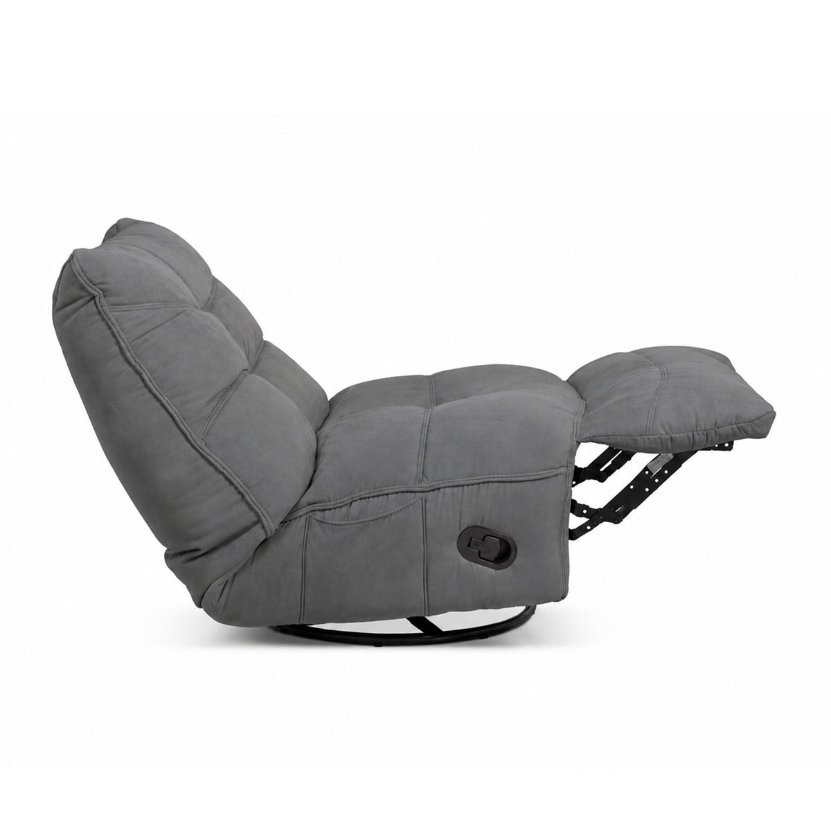 drift recliner in grey upholstery floor