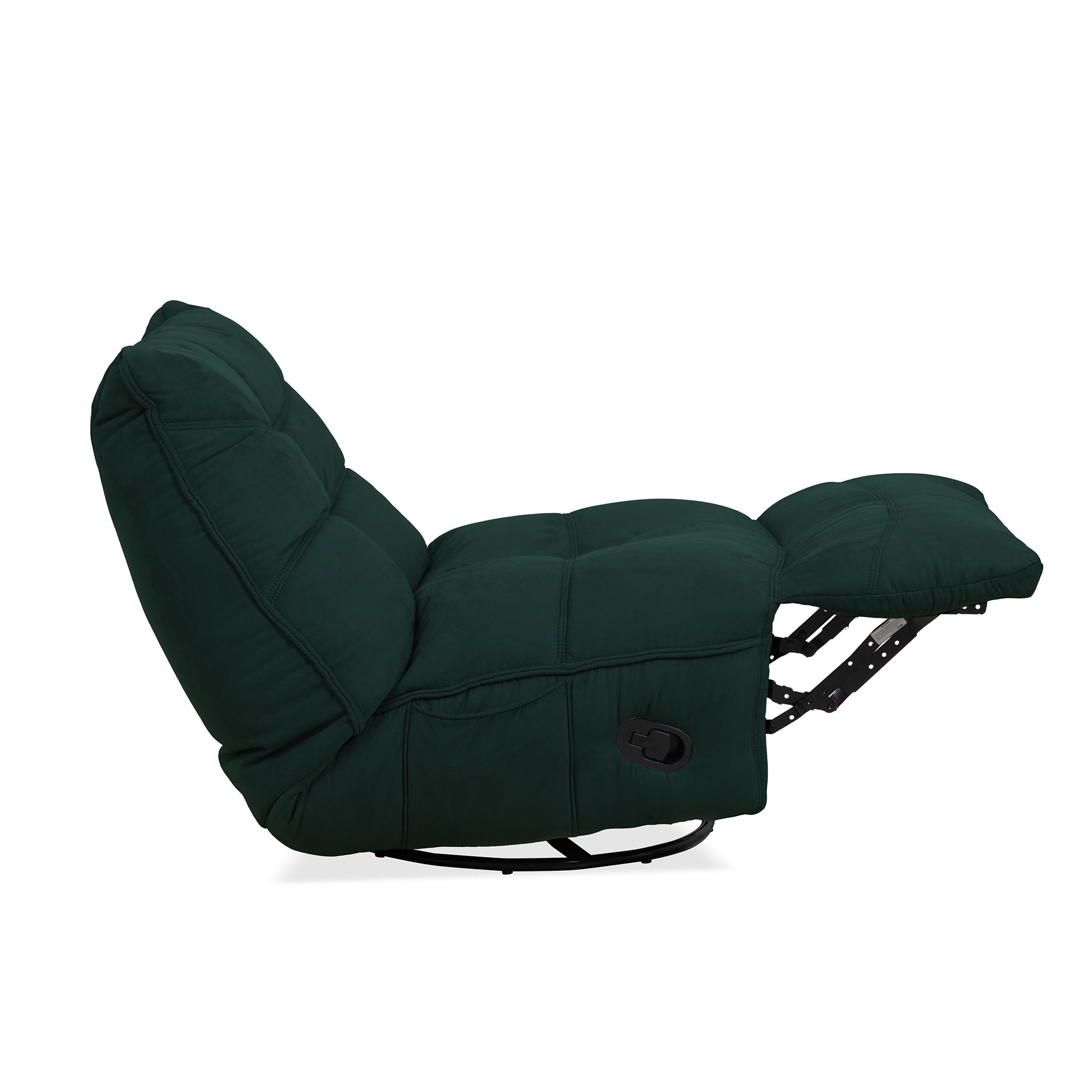 drift recliner in green upholstery floor