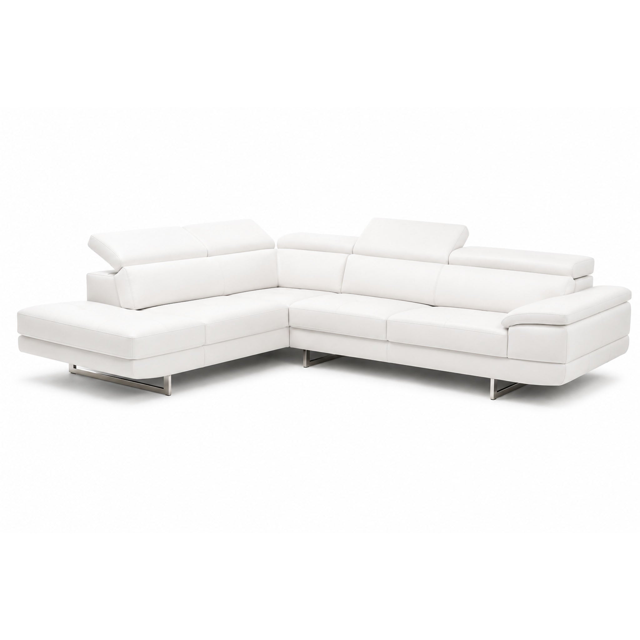 florida sectional in white top grain leather new