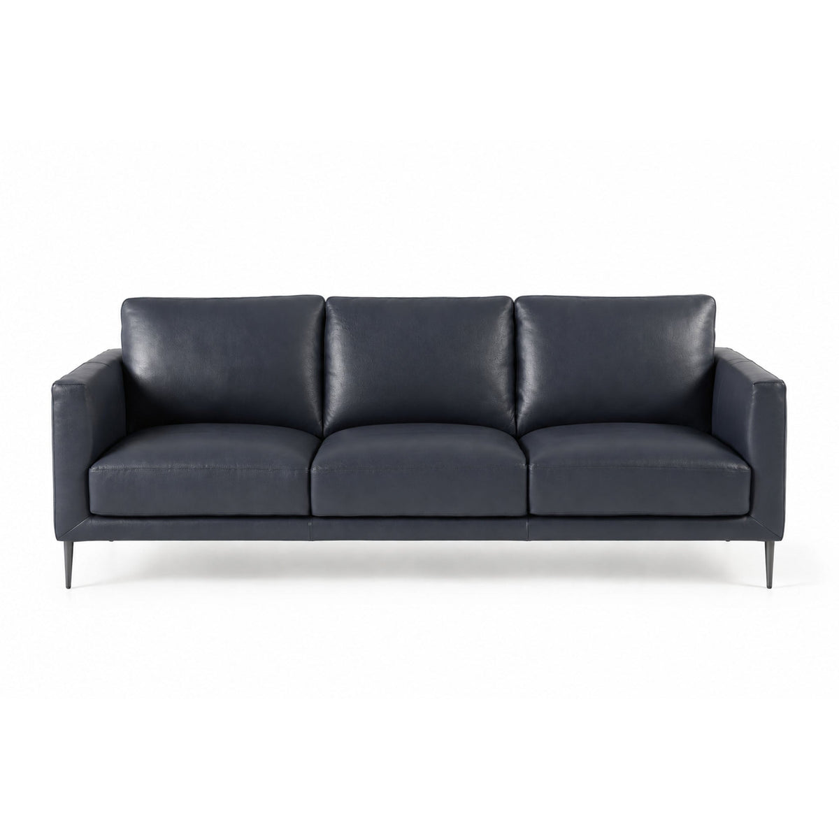 linea sofa in blue top grain leather floor