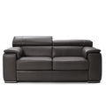 magnum sofa in grey top grain leather floor