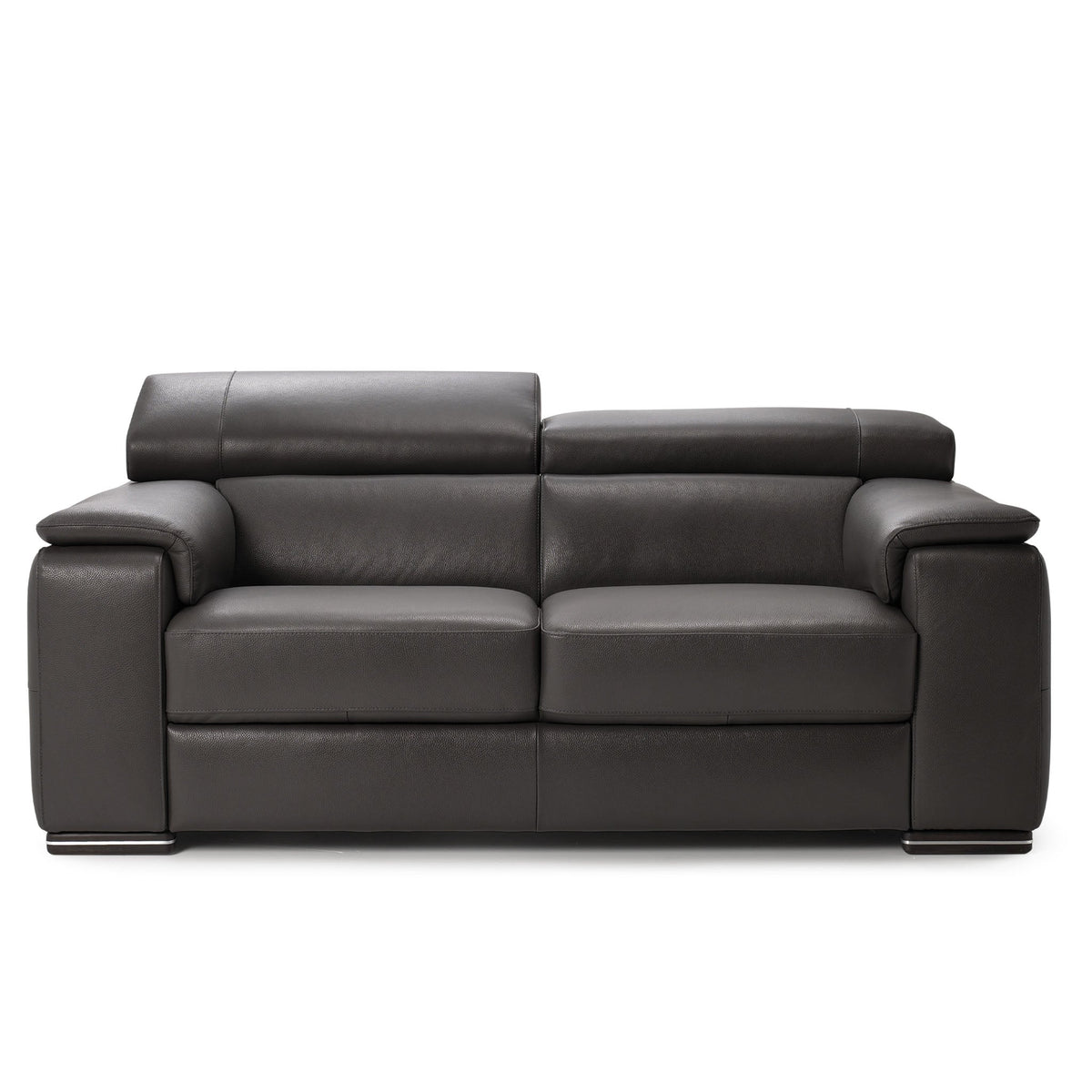 magnum sofa in grey top grain leather floor