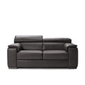 magnum loveseat in grey top grain leather floor