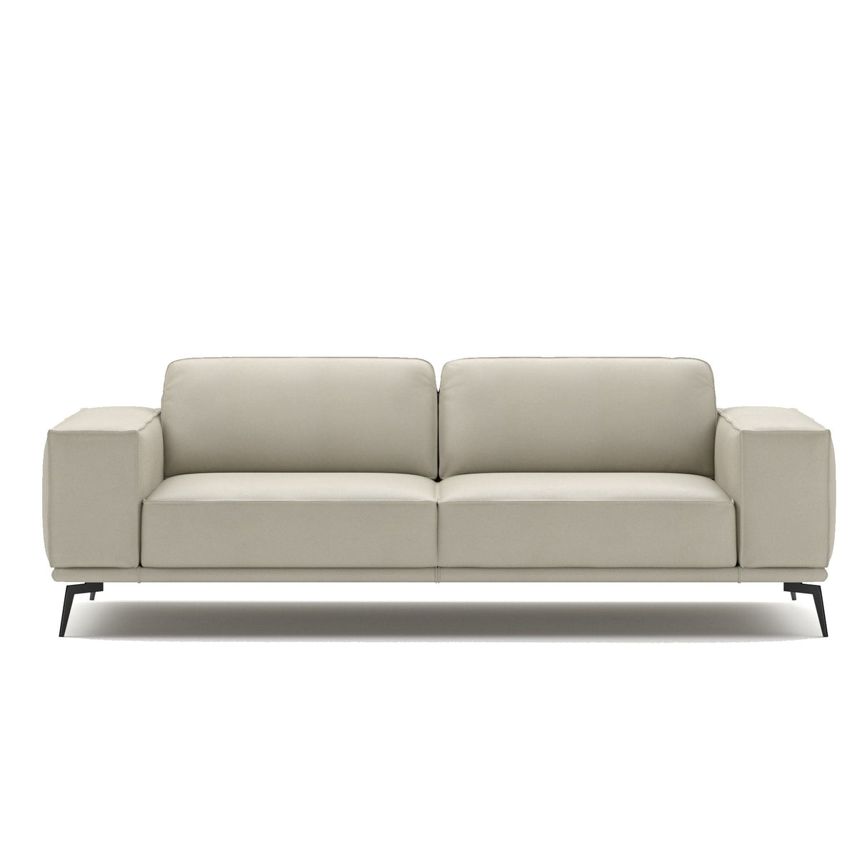 manhattan sofa in grey top grain leather new