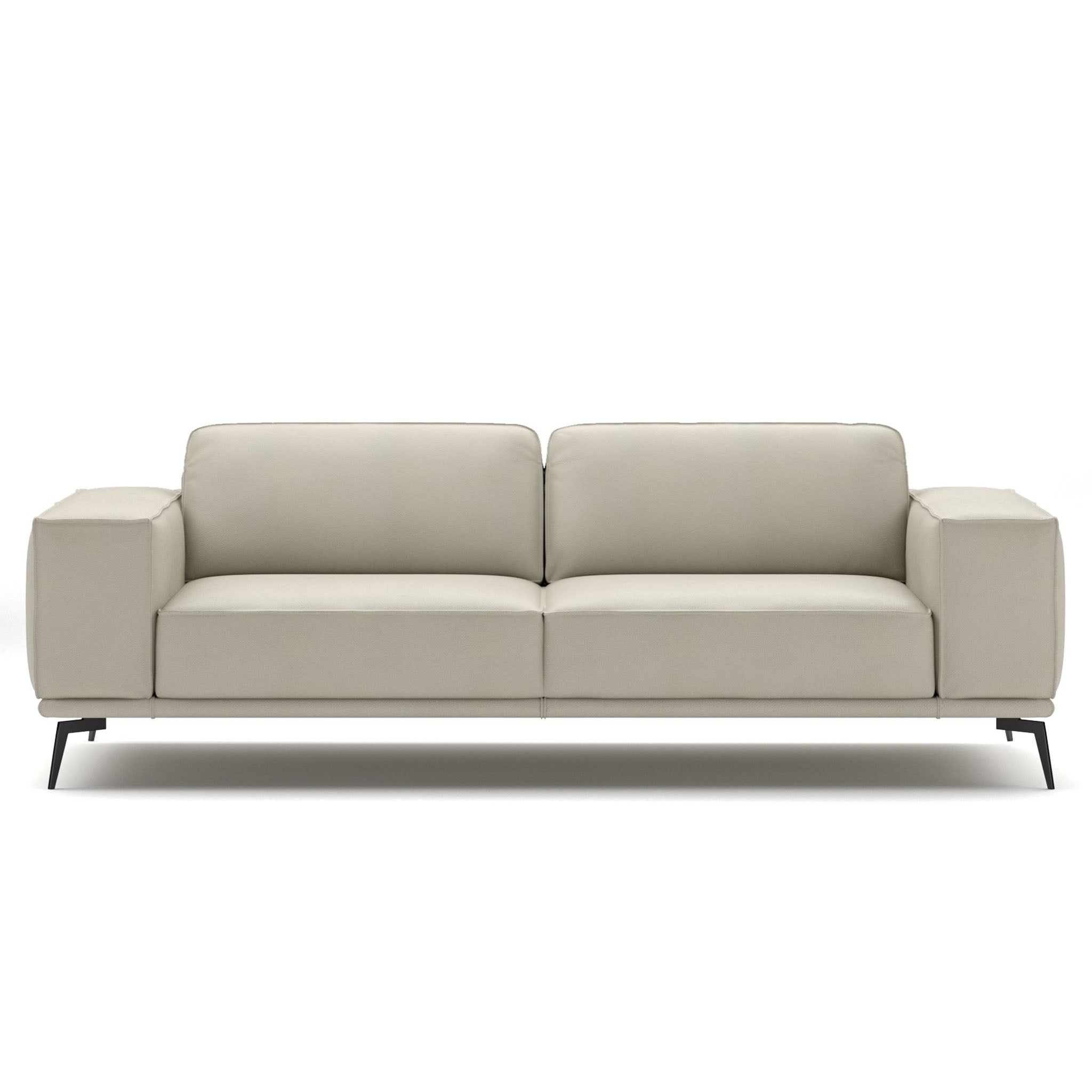 manhattan sofa in grey top grain leather floor