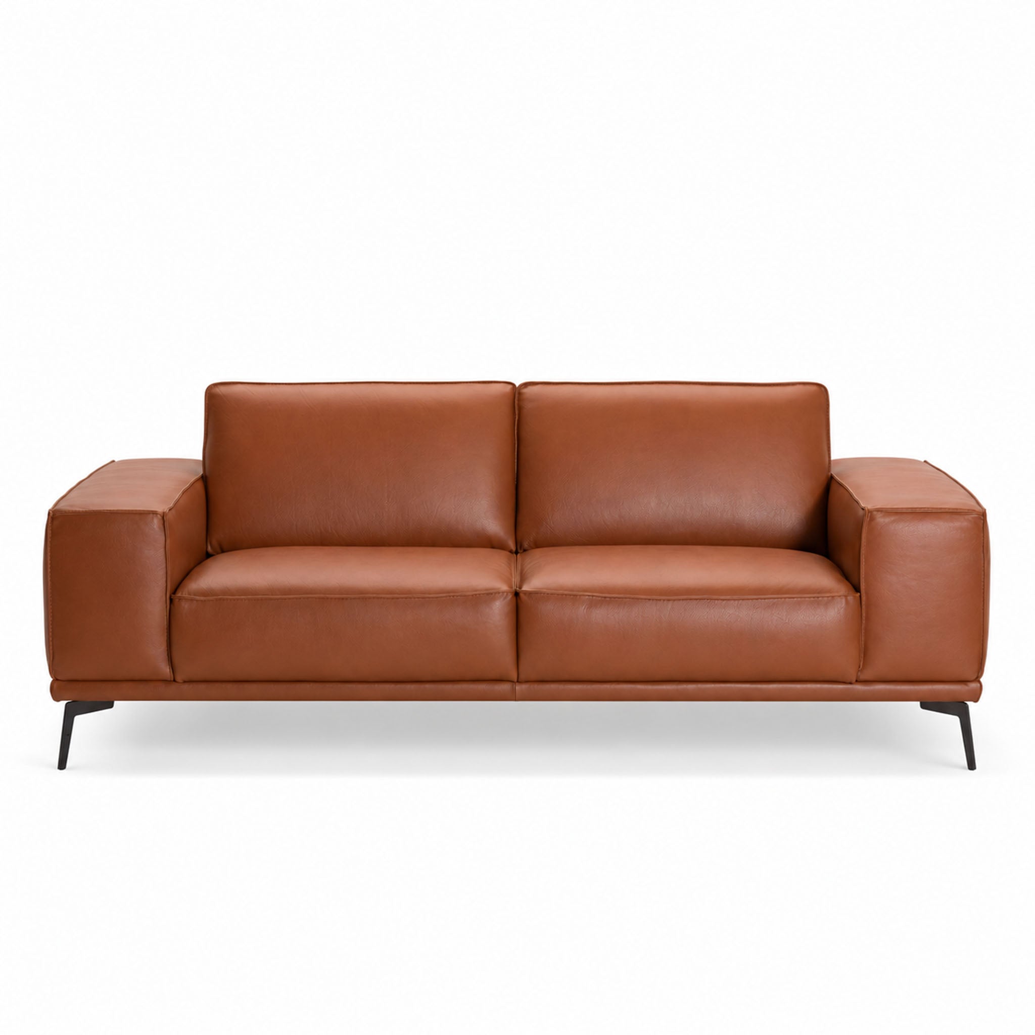 manhattan sofa in cognac top grain leather new