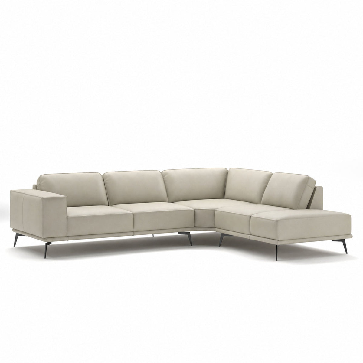 manhattan sectional in cognac top grain leather floor