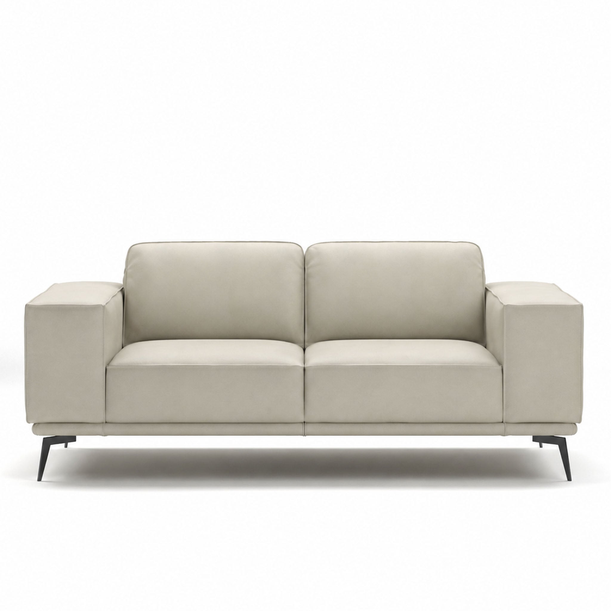 manhattan loveseat in grey top grain leather new