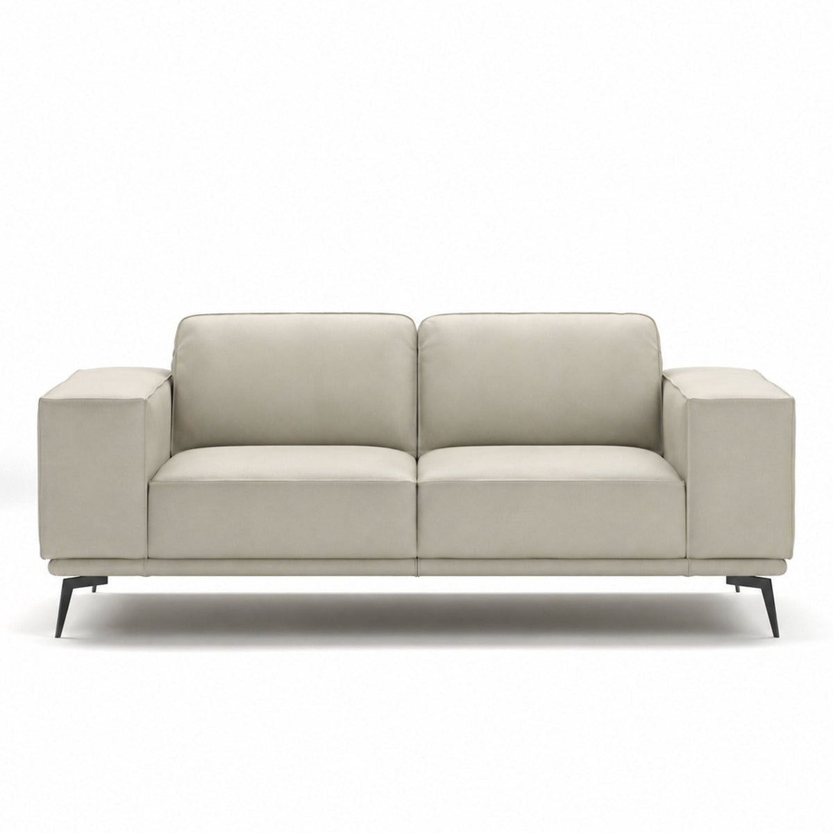 manhattan loveseat in grey top grain leather floor