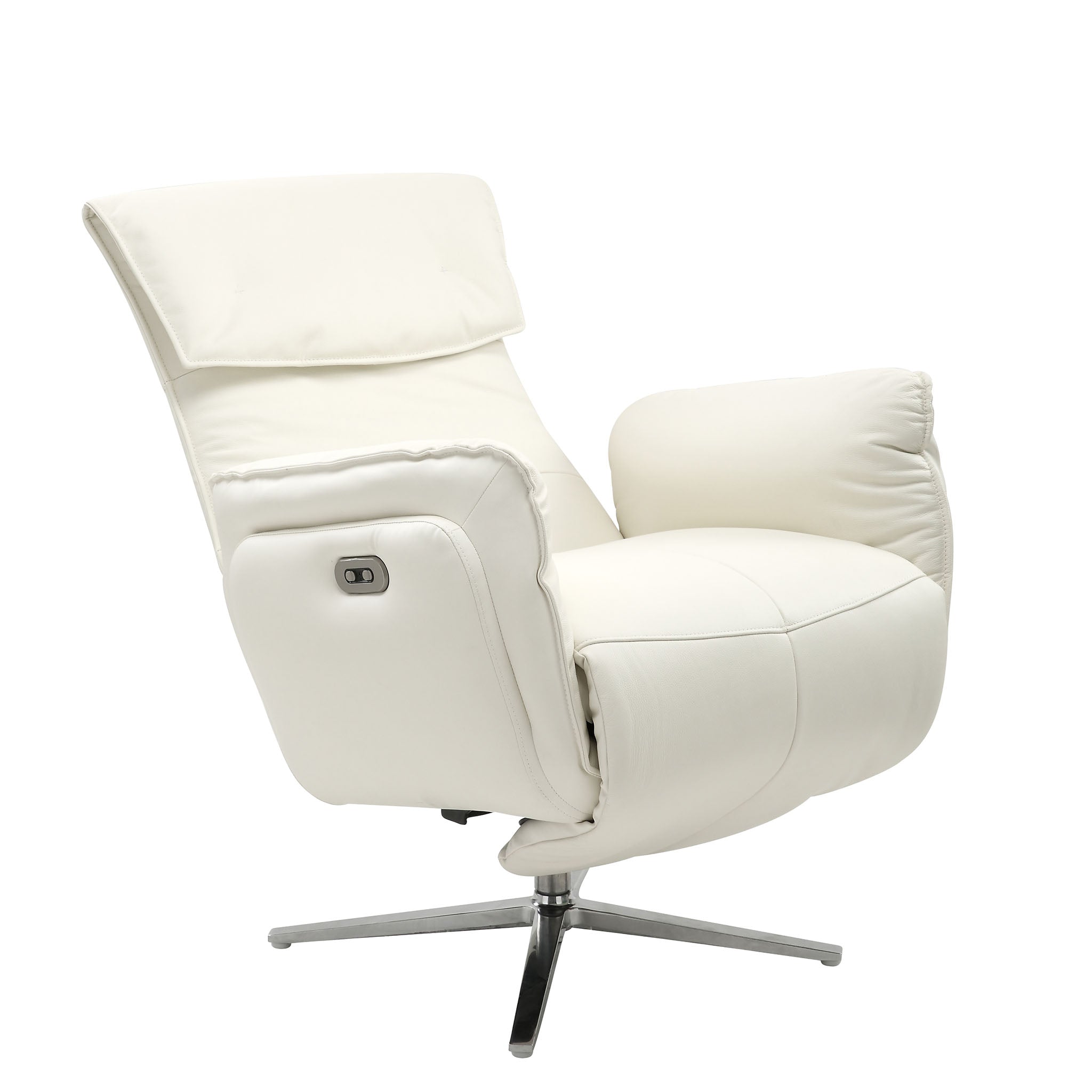 mayfair power recliner in white top grain leather floor