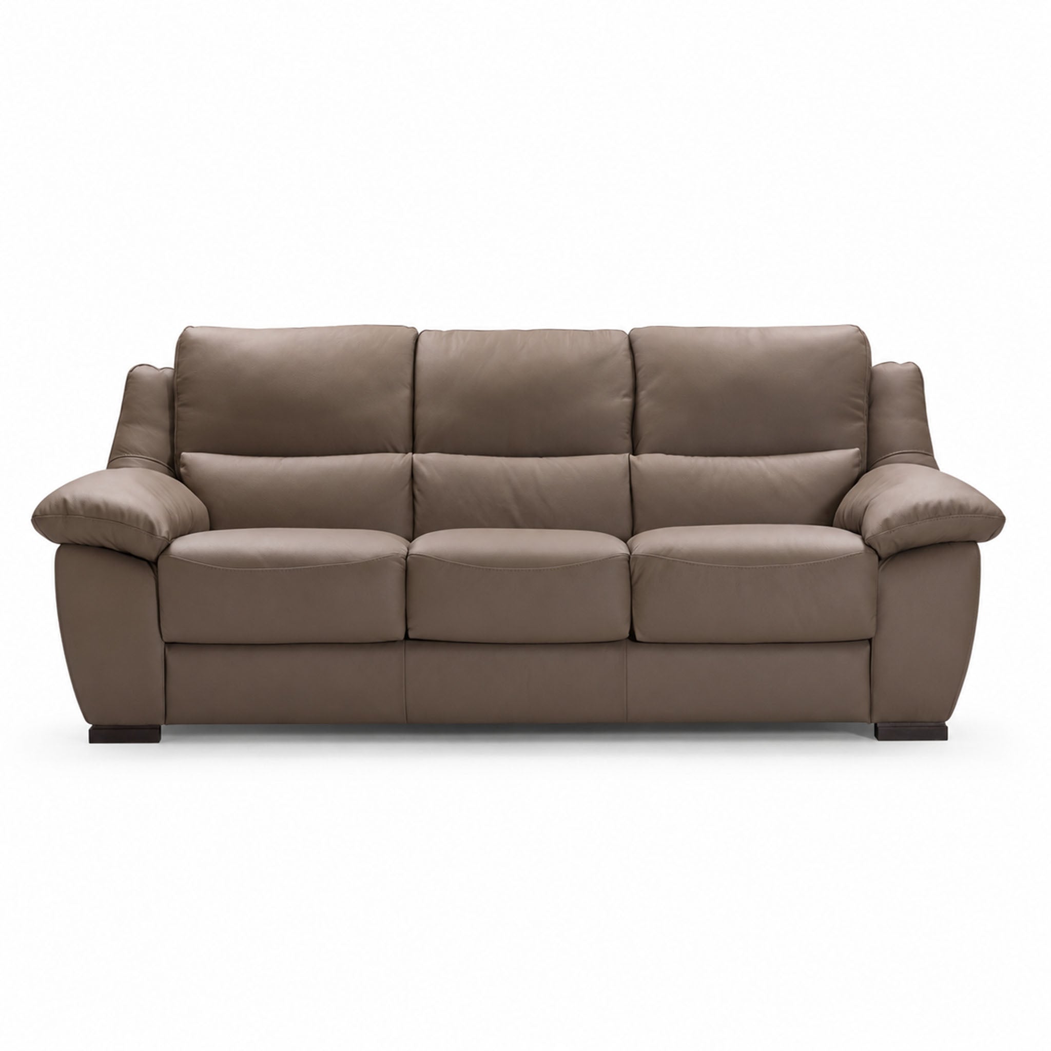 meghan sofa in taupe top grain leather floor