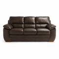 melanie sofa in brown top grain leather floor