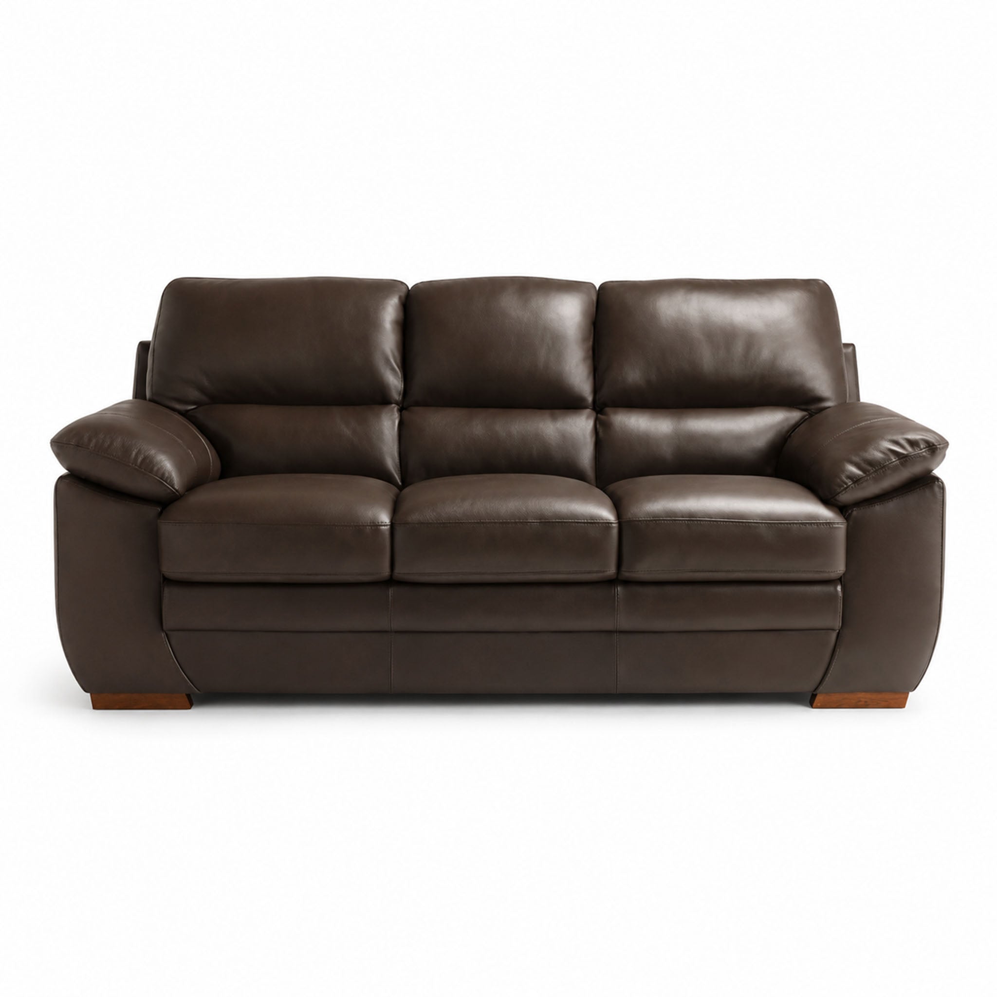 melanie sofa in brown top grain leather floor