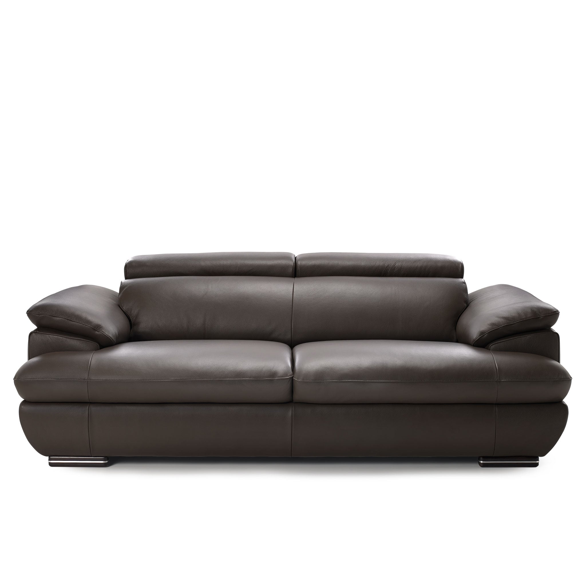 monza sofa in brown top grain leather floor