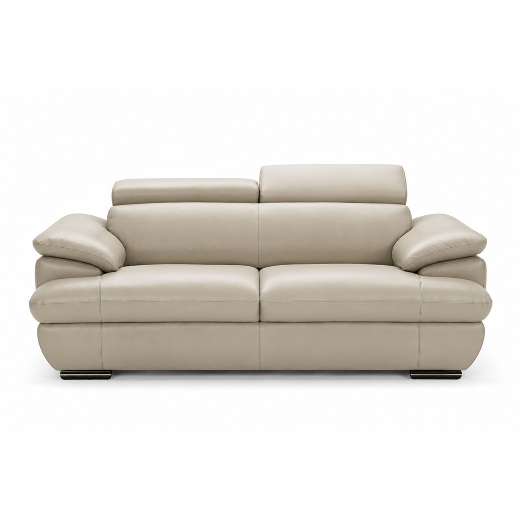 monza loveseat in beige top grain leather new