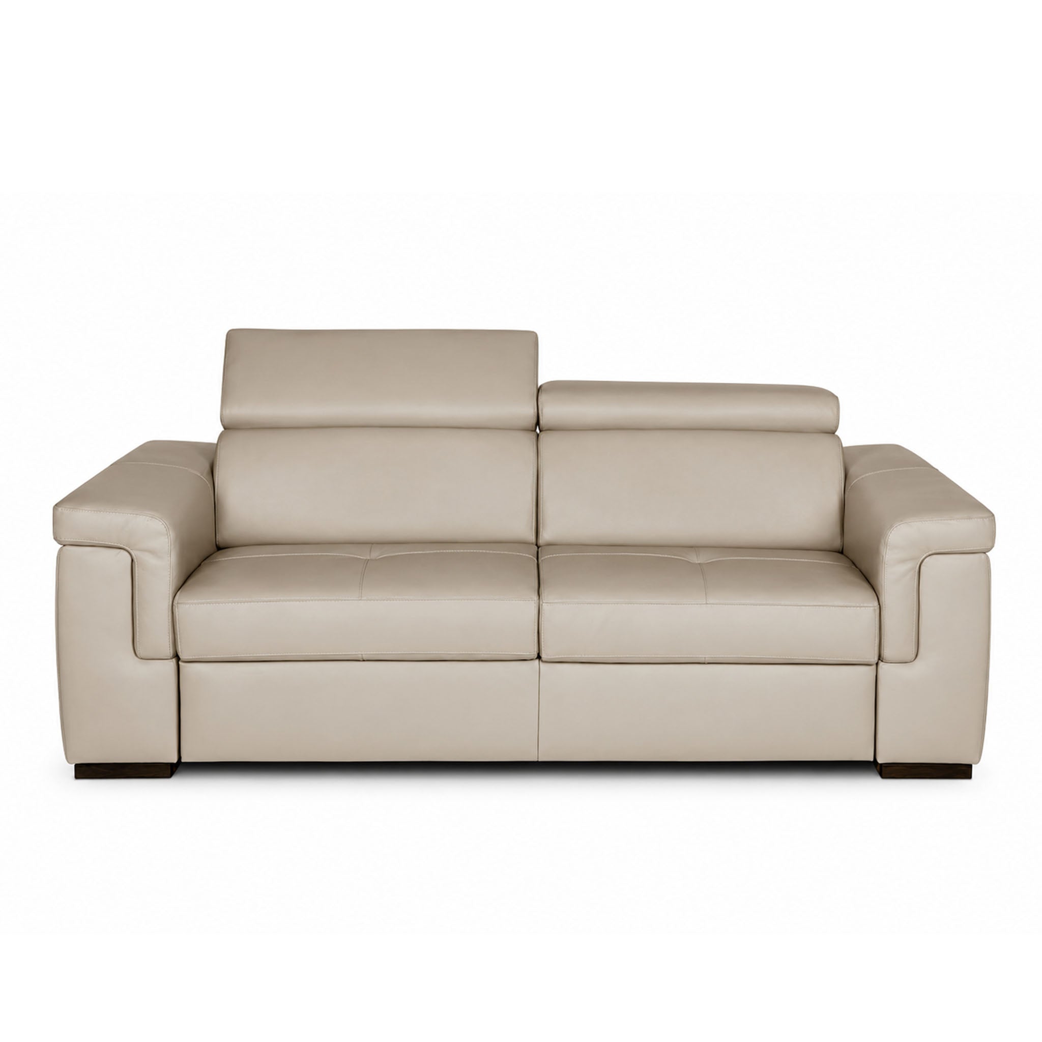 poker sofabed in beige top grain leather floor