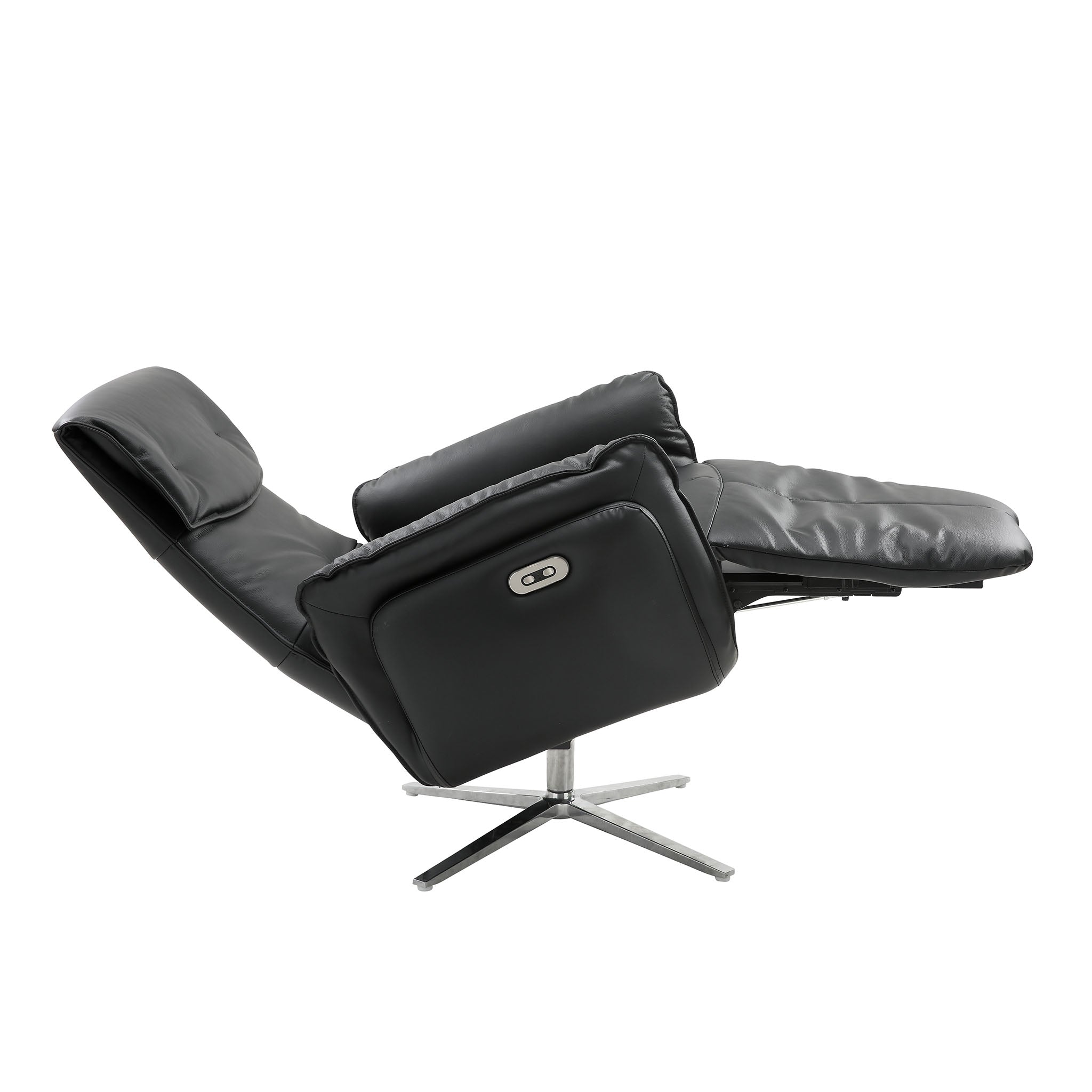 mayfair power recliner in black top grain leather floor