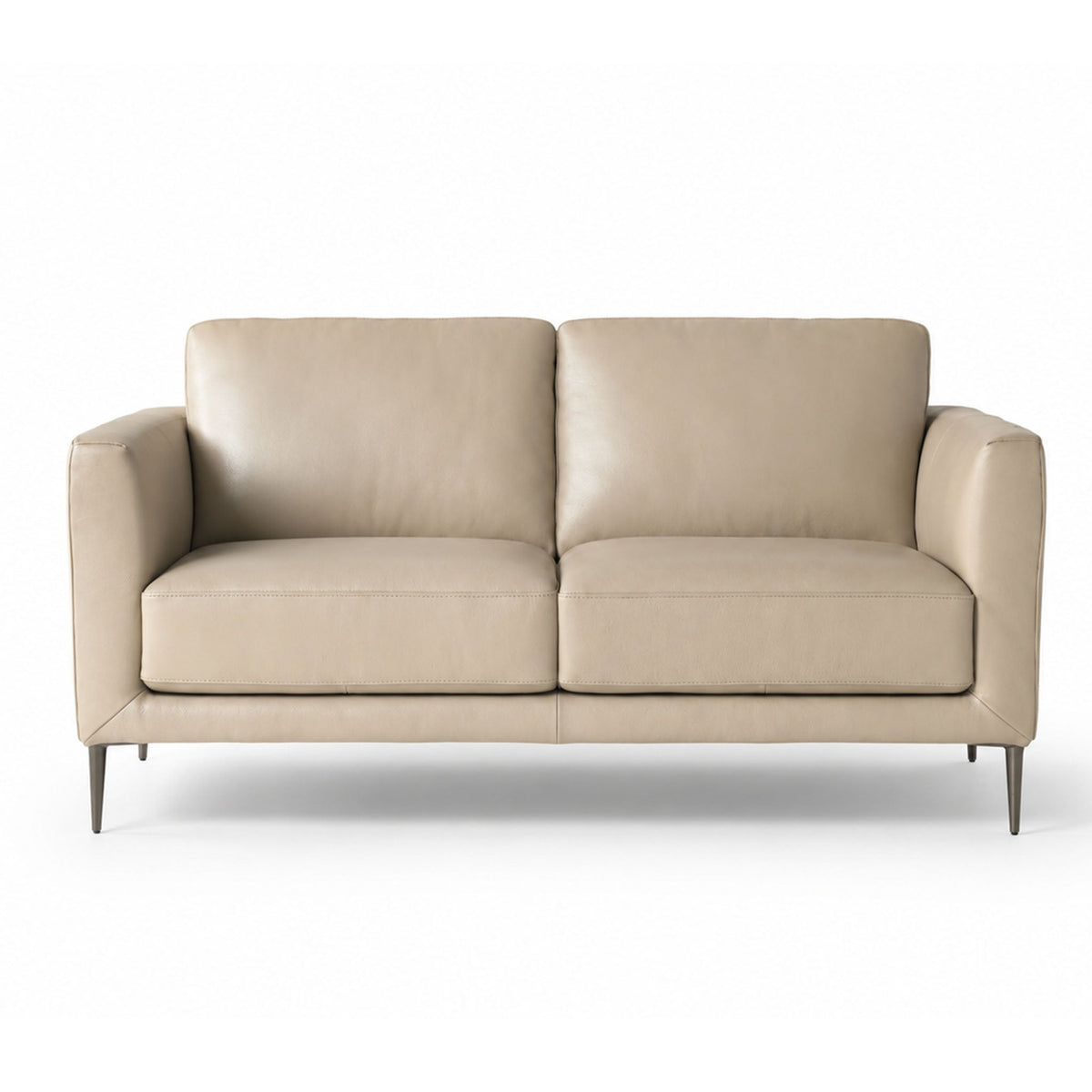 linea loveseat in beige top grain leather floor