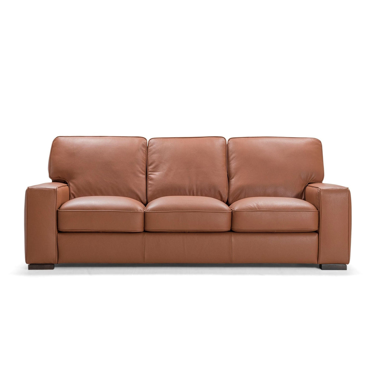 aria sofa in cognac top grain leather floor