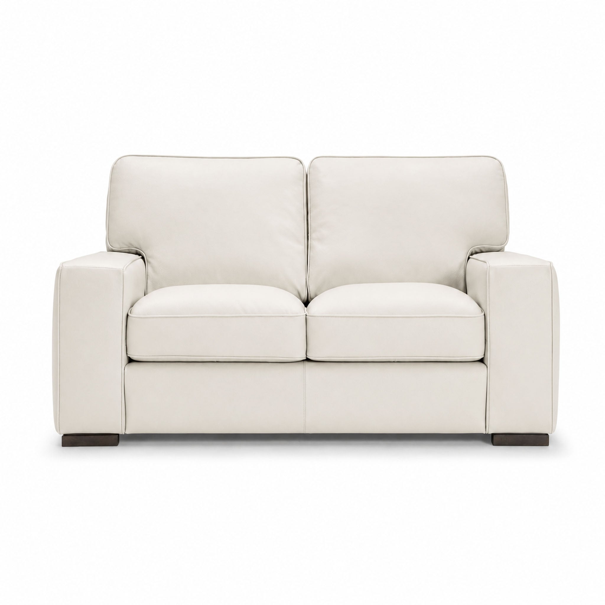 aria loveseat in white top grain leather floor