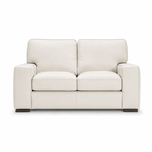 aria loveseat in white top grain leather floor