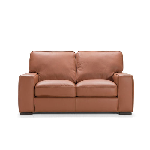 aria loveseat in cognac top grain leather floor