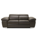 viola loveseat in brown top grain leather floor