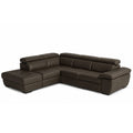 viola sectional in brown top grain leather new